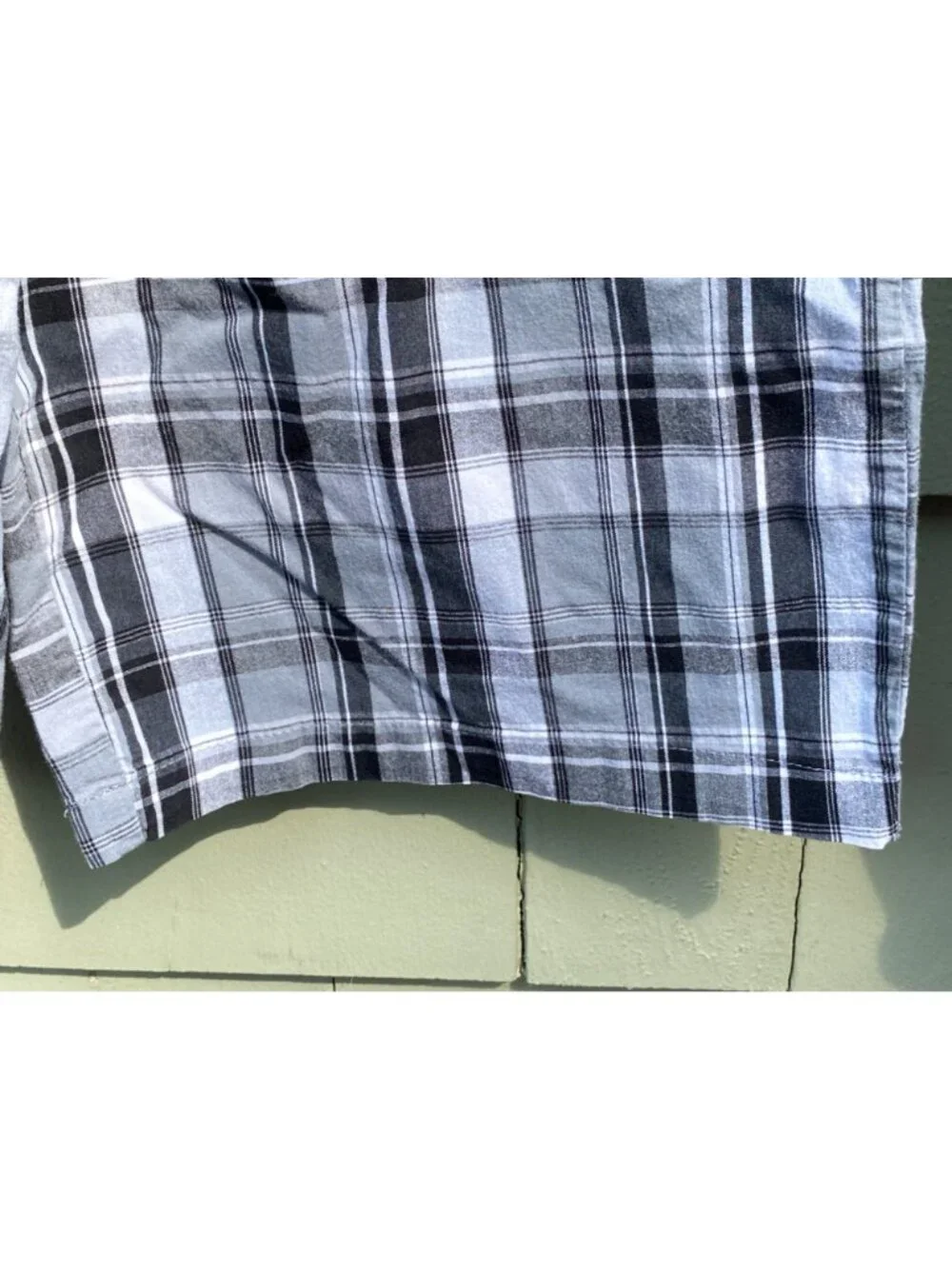 Men XL 40-42in Hanes Tagless Woven Stretch Plaid Pajama Lounge Pants Grey Black